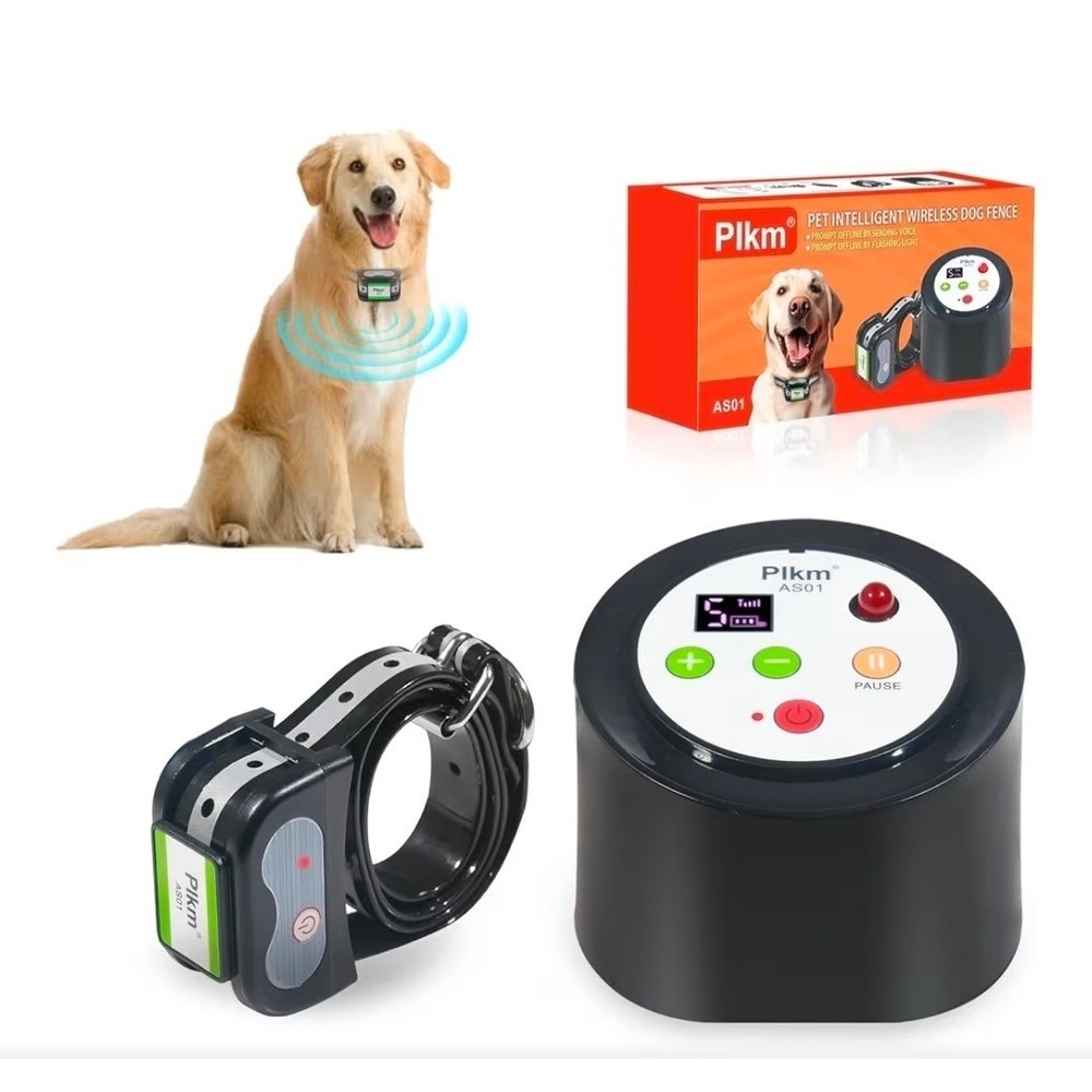 Plkm AS01 Wireless Dog Fence Intelligent Electric Pet Containment‎ System 656ft